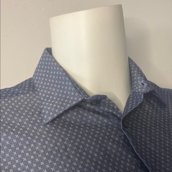 Calvin Klein Blue Dress Shirt Classic Long Sleeve - Picture 9 of 11